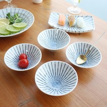 일본 빗살 깊은 원찬기 11cm 4p/ 그릇 접시 그릇세트