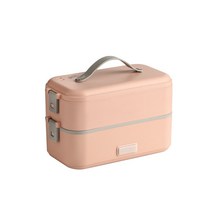 SURBORT 가열도시락통 휴대용도시락 전기도시락, 핑크 이중_pink, 220v