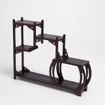 다기 원목 미니 수납 선반 엔틱 인테리어 선반 다관 찻잔 수납함, 상세 참조