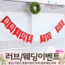 (주)파티해 러브이벤트 스몰웨딩 용품1 A~C - 프로포즈 브라이덜샤워 결혼 기념일 여자친구 홈파티 세트 은박풍선 가랜드 촛불 티라이트 캔들, C21.펠트브라이드투비가랜드-레드