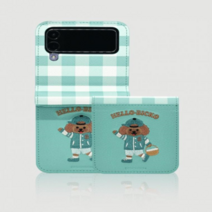 디자인스킨 디자인스킨 Z플립3_2_1 자수 피크닉-그린 비코_K z_e_p_p_g