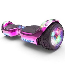 HOVERSTAR Hoverboard All-Terrain LED Flash Wheel with Bluetooth Speaker LED Light Self Balancing Whe, Chrome Pink