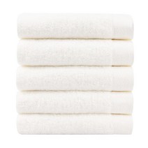 어메니티타올 디럭스 40수 코마사 180g 고급 호텔수건 5장 세트, 화이트