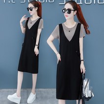 멜빵 원피스 여성의류 여름옷 키 작은 사람 뱃살가리기 슬림핏 630468257