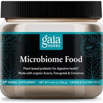 다이어트유산균 프로스 프로 신 프리바이오틱스 Gaia Herbs Microbiome Food 아카시아 낙엽송 호로파 계피 마시멜로로 만든 비건 파우더 을 하는 식물성 프리바이오틱, 단일수량, 단일개당 용량/중량/정