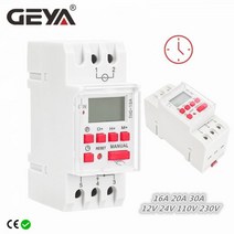 타이머 디지털 시계 스위치 GEYA THC 15A 20A 30A 시간 주간 프로그래밍 가능한 DIN 레일 LCD ACDC 12V 24V 110V 220V 240V140989, THC-30A-ACDC12V