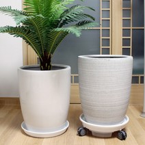 도희네화분 특대사이즈 롱분화분 높이45cm 지름37cm 대형화분 화이트컬러 그레이컬러, 롱분그레이(특대)_로라물받이6호