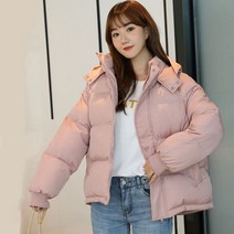 여성 빅사이즈 숏패딩 Lucyever 여성용 겨울 파카 코트 블랙 두꺼운 따뜻한 다운 코튼 자켓 여성 2021 캐주얼 코튼 패딩 퍼퍼 후드 자켓 16
