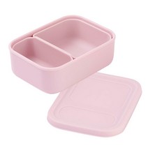[마미스테이블] 고급 식품용실리콘 직장인도시락통 새참(2구) 다이어트샐러드도시락, 베이비핑크