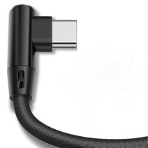 믹스MICS 1+1 90도 C타입 짧은 숏 충전 케이블 25cm 패브릭 단선방지 안드로이드 급속 Type-C 충전선 게임전용 2개입 세트, 블랙25cm(1+1)