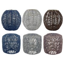 라탄전등갓 감성 카페 라탄조명갓 라탄 1x 펜던트 램프 그늘 종이 로프 등나무 복고풍 스타일 천장 조명 고, 02 Gray A