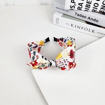 무이토린다 수채화 플라워 리본 반다나 헤어밴드