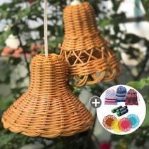 라탄 전등갓 조명 캠핑 라탄갓등 당기는전구 무드등 감성 티라이트 인테리어조명 차박, 당기는전구(불빛:화이트) 레드