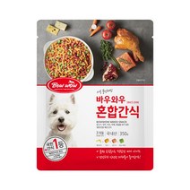 바우와우 강아지용 혼합간식 350g, 닭 + 연어 + 체다치즈 혼합맛, 1개입