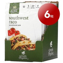 리암마켓 Simply Organic 심플리 사우스웨스트 타코 시즈닝 믹스 향신료 12개입 각 32g 1팩, 6팩