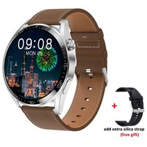 NFC 스마트 워치 남녀공용 손목 시계 GPS 트래커 팔찌 OPPO A74 LG Q92 샤오미 레드미 10C 누비아 레드매직 8 P, Silver Leather