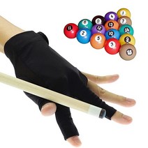 Knchy 빠른 건조 세 손가락 당구 장갑 부드럽고 통기성이 좋은 슈터 큐 프로페셔널 스누커 캐롬 스포츠 장갑, Black