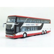 버스모형 다이캐스트 초합금 전기 버스 판매 1:32 합금 풀백 모델 높은 모조 이중 관광 플래시 장난감 차량, 하얀