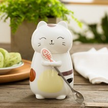 JINGHENG 고양이 컵 커플 대용량 머그컵, 졸린고양이