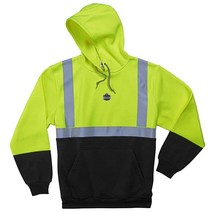 에르고다인 Ergodyne GloWear 8293 ANSI 블랙 바텀 가시성 라임 후드 반사 스웨트셔츠 라지, 3X-Large