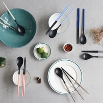 한식용 투톤 팔각디자인 옷칠 수저세트 2개 결혼선물 신혼부부수저세트 신혼부부선물, 크림