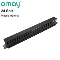 랜통신 케이블 도구 omay 1u2u 케이블 관리 수평 마운트 19인치 서버 랙 1224 슬롯 금속 핑거 덕트 와이어 오거나이저(커버 포함), 한개옵션1, [04] 24 ports plastic