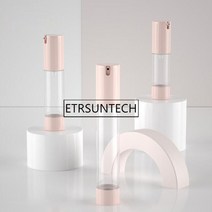 여행용 빈 에어리스 진공 펌프 병 30ml 100 개 리필 가능 핑크 플라스틱 로션 액체 용기, 한개옵션1, 한개옵션0