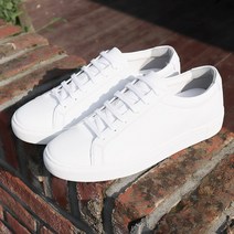 천연 소가죽 키높이 커먼 스니커즈 수제화(2color/화이트)