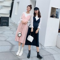 가을 임산부 세트 규밀복 임산부 멜빵 치마 임산부 멜빵바지