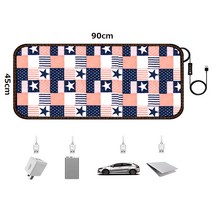 카자리코 DC 5V USB온열매트 전기장판 차량용 낚시 캠핑용 전기방석 차박용 전기요 90cm X 45cm, 90 * 45cm, 핑크 스타