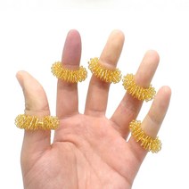 손가락지압 마사지 반지 건강 긴장 손 침술 관리 바디, 지압금색낱개BL00892