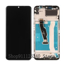 휴대폰 호환 액정수리 LCD교체 100 테스트를 거친 huawei y6p med lx9 lx9n lcd+터치 스크린 센서 평면 렌즈 어셈블리용 디스플레이 화면 y6p 2020, 프레임으로