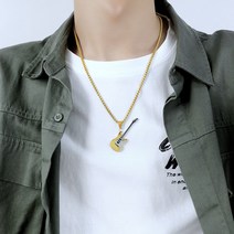 써지컬스틸 힙합 인플루언서 기타 펜던트 스트리트 클래식 트렌디 남성 목걸이