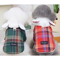 코코스튜디오 강아지옷 타탄체크 양털 패딩조끼, 코코 타탄체크 양털 패딩조끼/레드