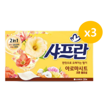 샤프란 아로마시트 섬유유연제 코튼 블로섬 본품, 3개, 30매