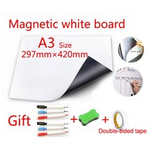 칠판 입간판 초크아트 블랙보드 칠판 꾸미기 메뉴판 카페 마그네틱 화이트 보드 냉장고 자석 금속 표면의, 한개옵션1, 02 A3-6Pen1Eraser