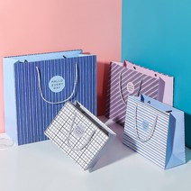 격자 선물용종이가방 종이 쇼핑백 종이가방 꽃다발, 사선 보라