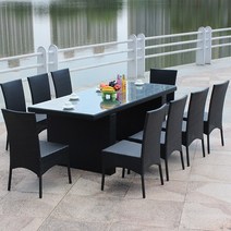 맞춤형 호텔 레스토랑 야외 조합 테이블과 의자 빌라 안뜰 레저 등나무 식당, 02 dining table