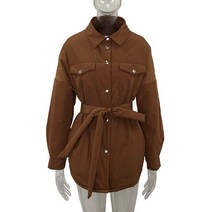 Malina-턴다운 칼라 파카 타이 벨트 코트 싱글 브레스트 코튼 자켓 여성용 우아한 봄 패션