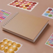 리빙선생 초음파앨범+주수스티커+알파벳스티커+이모티콘스티커+스마일스티커2매, 베이지