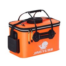 오늘출발 고강도 EVA 낚시 접이식 양동이 두레박 밑밥통 살림통 바칸, 오렌지, 50CM