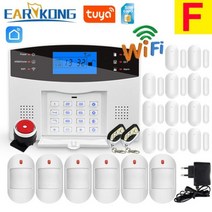 Tuya 와이파이 스마트 홈 경보 시스템 GSM 보안 도난 433MHz 무선 도어 창 연기 감지기 태양 사이렌 키트, F, 이탈리아어