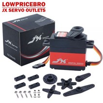 JX PDI-6221MG 20kg 고속 금속 기어 디지털 표준 서보 모터 RC 모델 비행기 1/10 1/8 자동차 크롤러, 4개 180 degree