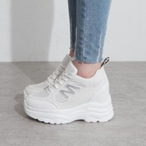 9cm 여자 가벼운 키높이 통굽 치어리더 운동화 신발 슈즈 3컬러