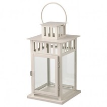 이케아 BORRBY 보르뷔 기둥모양양초 랜턴 실내외겸용 베이지 28 cm, 실내외겸용 블랙