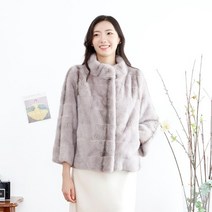 우진모피(WJ) 코펜하겐퍼 휘메일 핑크크로스 숏밍크코트 국내생산 본사직영