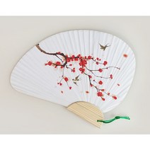 [대원p&p] 부채만들기 종이재료 꼬마부채 꽃모양 단오 원형 접는부채(합죽선), 1개, 단오부채