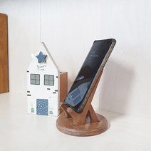 나무로공방] 엘라 자작나무 원목 휴대폰거치대 스마트폰 받침대, 엔틱브라운