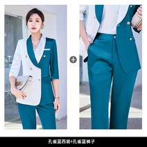 PigPug 고급 노란색 양복 외투녀 2022 조립 충돌 양복 올해 유행 캐주얼 정장 작업복