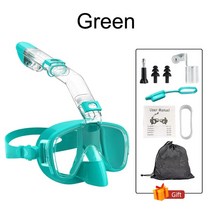 코골이방지 밴드 테이프 스프레이 입마개 여성 코골이 스노클링 마스크 foldable anti fog dive mask set with full dry top system for, 초록, 초분